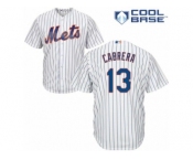 Men's Majestic New York Mets #13 Asdrubal Cabrera Authentic White Home Cool Base MLB Jersey