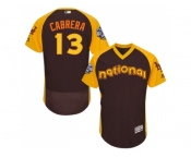 Men's Majestic New York Mets #13 Asdrubal Cabrera Brown 2016 All-Star National League BP Authentic Collection Flex Base MLB Jersey
