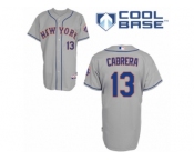 Men's Majestic New York Mets #13 Asdrubal Cabrera Replica Grey Road Cool Base MLB Jersey