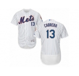 Men's Majestic New York Mets #13 Asdrubal Cabrera White Flexbase Authentic Collection MLB Jersey