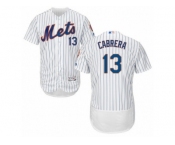 Men's Majestic New York Mets #13 Asdrubal Cabrera White Flexbase Authentic Collection MLB Jersey