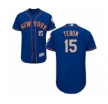 Men's Majestic New York Mets #15 Tim Tebow Royal Gray Flexbase Authentic Collection MLB Jersey