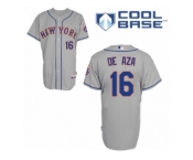 Men's Majestic New York Mets #16 Alejandro De Aza Authentic Grey Road Cool Base MLB Jersey