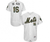 Men's Majestic New York Mets #16 Alejandro De Aza Authentic White 2016 Memorial Day Fashion Flex Base MLB Jersey