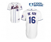 Men's Majestic New York Mets #16 Alejandro De Aza Authentic White Alternate Cool Base MLB Jersey