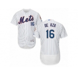 Men's Majestic New York Mets #16 Alejandro De Aza White Flexbase Authentic Collection MLB Jersey