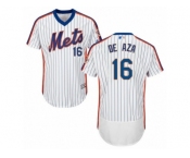 Men's Majestic New York Mets #16 Alejandro De Aza White Royal Flexbase Authentic Collection MLB Jersey