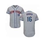 Men's Majestic New York Mets #16 Dwight Gooden Grey Flexbase Authentic Collection MLB Jersey