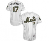 Men's Majestic New York Mets #17 Keith Hernandez Authentic White 2016 Memorial Day Fashion Flex Base MLB Jersey