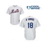 Men's Majestic New York Mets #18 Travis d'Arnaud Replica White Home Cool Base MLB Jersey