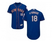 Men's Majestic New York Mets #18 Travis d'Arnaud Royal Gray Flexbase Authentic Collection MLB Jersey