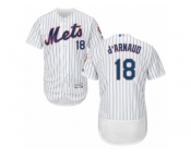 Men's Majestic New York Mets #18 Travis d'Arnaud White Flexbase Authentic Collection MLB Jersey