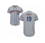 Men's Majestic New York Mets #19 Jay Bruce Grey Flexbase Authentic Collection MLB Jersey