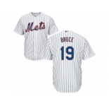 Men's Majestic New York Mets #19 Jay Bruce Replica White Home Cool Base MLB Jersey