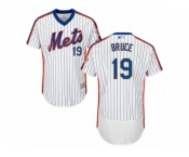 Men's Majestic New York Mets #19 Jay Bruce White Royal Flexbase Authentic Collection MLB Jersey