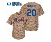 Men's Majestic New York Mets #20 Neil Walker Authentic Camo Alternate Cool Base MLB Jersey