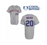 Men's Majestic New York Mets #20 Neil Walker Authentic Grey Road Cool Base MLB Jersey