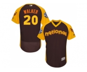 Men's Majestic New York Mets #20 Neil Walker Brown 2016 All-Star National League BP Authentic Collection Flex Base MLB Jersey