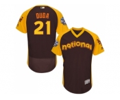 Men's Majestic New York Mets #21 Lucas Duda Brown 2016 All-Star National League BP Authentic Collection Flex Base MLB Jersey