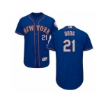Men's Majestic New York Mets #21 Lucas Duda Royal Gray Flexbase Authentic Collection MLB Jersey