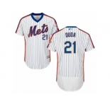 Men's Majestic New York Mets #21 Lucas Duda White Royal Flexbase Authentic Collection MLB Jersey