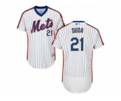 Men's Majestic New York Mets #21 Lucas Duda White Royal Flexbase Authentic Collection MLB Jersey
