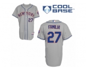 Men's Majestic New York Mets #27 Jeurys Familia Authentic Grey Road Cool Base MLB Jersey