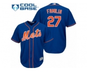 Men's Majestic New York Mets #27 Jeurys Familia Authentic Royal Blue Alternate Home Cool Base MLB Jersey