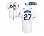 Men's Majestic New York Mets #27 Jeurys Familia Authentic White Alternate Cool Base MLB Jersey