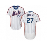Men's Majestic New York Mets #27 Jeurys Familia White Royal Flexbase Authentic Collection MLB Jersey