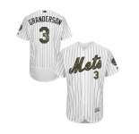 Men's Majestic New York Mets #3 Curtis Granderson Authentic White 2016 Memorial Day Fashion Flex Base MLB Jersey