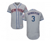 Men's Majestic New York Mets #3 Curtis Granderson Grey Flexbase Authentic Collection MLB Jersey