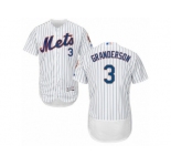 Men's Majestic New York Mets #3 Curtis Granderson White Flexbase Authentic Collection MLB Jersey