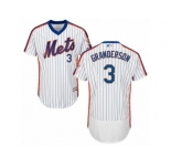 Men's Majestic New York Mets #3 Curtis Granderson White Royal Flexbase Authentic Collection MLB Jersey