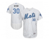 Men's Majestic New York Mets #30 Nolan Ryan Authentic White 2016 Father's Day Fashion Flex Base MLB Jersey