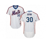 Men's Majestic New York Mets #30 Nolan Ryan White Royal Flexbase Authentic Collection MLB Jersey