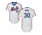 Men's Majestic New York Mets #30 Nolan Ryan White Royal Flexbase Authentic Collection MLB Jersey