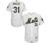 Men's Majestic New York Mets #31 Mike Piazza Authentic White 2016 Memorial Day Fashion Flex Base MLB Jersey
