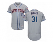 Men's Majestic New York Mets #31 Mike Piazza Grey Flexbase Authentic Collection MLB Jersey