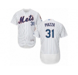 Men's Majestic New York Mets #31 Mike Piazza White Flexbase Authentic Collection MLB Jersey