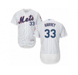 Men's Majestic New York Mets #33 Matt Harvey White Flexbase Authentic Collection MLB Jersey