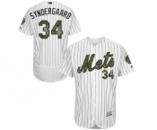 Men's Majestic New York Mets #34 Noah Syndergaard Authentic White 2016 Memorial Day Fashion Flex Base MLB Jersey