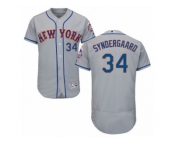 Men's Majestic New York Mets #34 Noah Syndergaard Grey Flexbase Authentic Collection MLB Jersey
