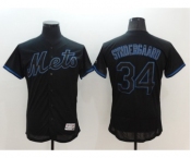 Men's Majestic New York Mets #34 Noah Syndergaard Lights Out Black Flexbase Authentic Collection MLB Jersey