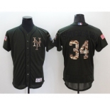 Men's Majestic New York Mets #34 Noah Syndergaard Majestic Green Salute to Service Flexbase Authentic Collection Jersey