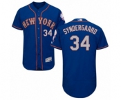Men's Majestic New York Mets #34 Noah Syndergaard Royal Gray Flexbase Authentic Collection MLB Jersey