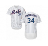 Men's Majestic New York Mets #34 Noah Syndergaard White Flexbase Authentic Collection MLB Jersey