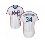 Men's Majestic New York Mets #34 Noah Syndergaard White Royal Flexbase Authentic Collection MLB Jersey