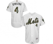 Men's Majestic New York Mets #4 Lenny Dykstra Authentic White 2016 Memorial Day Fashion Flex Base MLB Jersey