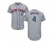 Men's Majestic New York Mets #4 Lenny Dykstra Grey Flexbase Authentic Collection MLB Jersey